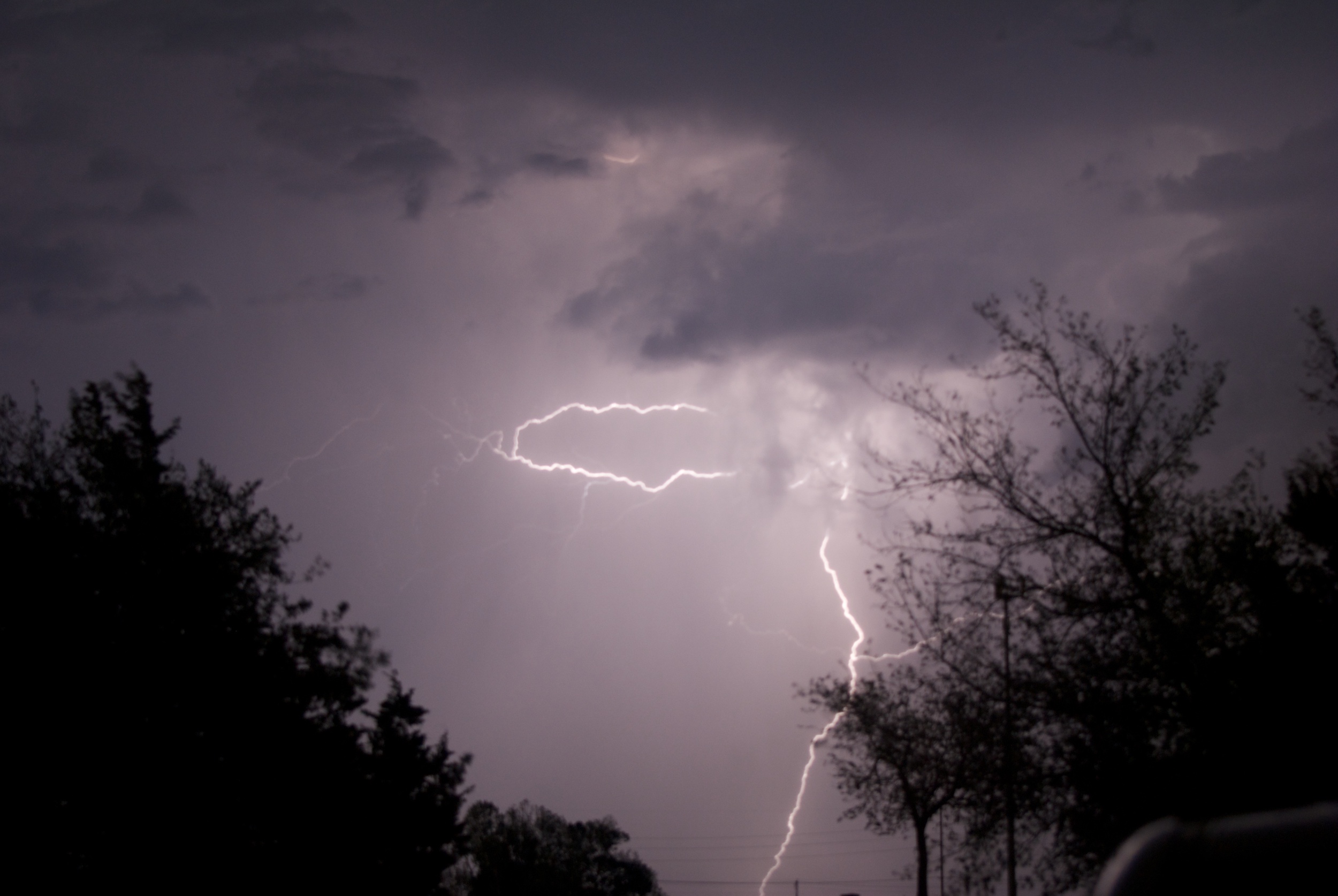 Lightning strike over Norman, Oklahoma in 2011