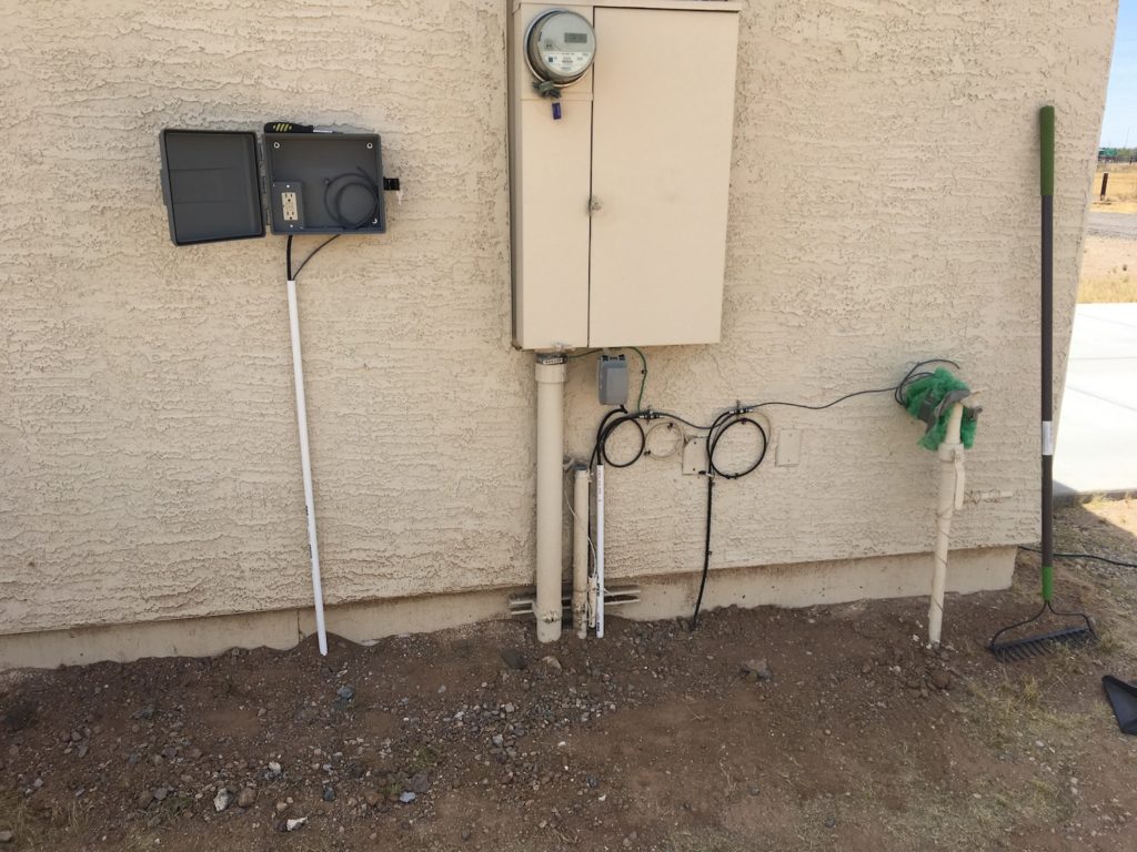 DIY weather station with power and internet connected