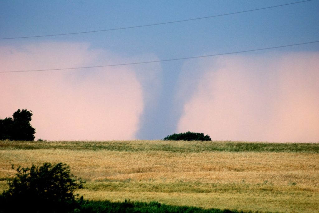 An EF-3 tornado on the ground near Harper, Kansas on May 19, 2012