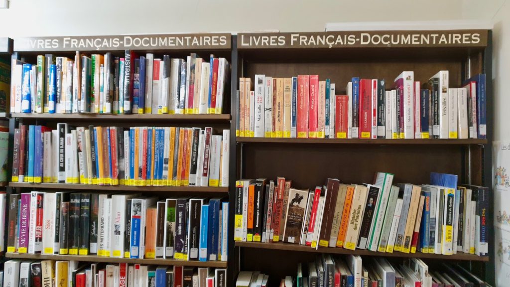 French non-fiction section at the Haskell Free Library