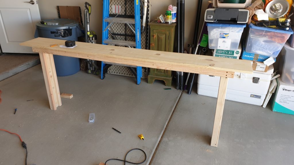 Console table under construction in my garage