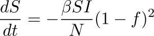 COVID-19 SIR Model dS/dt equation with social distancing factor