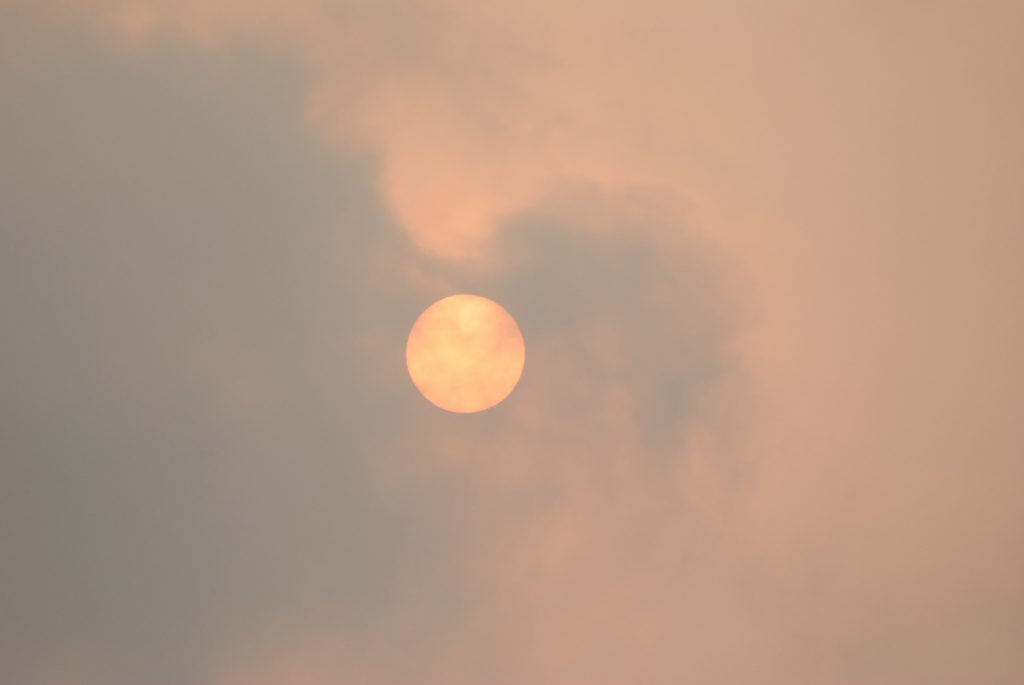 The Saharan Dust Storm will appear very similar to wildfire smoke in the sky