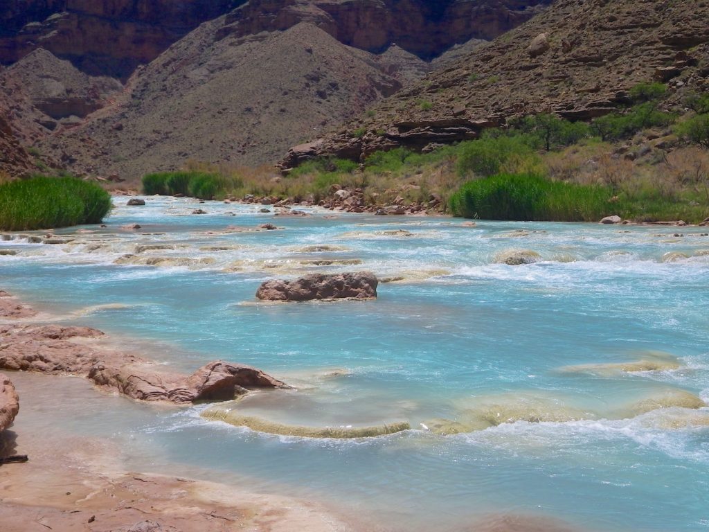 Beautiful turquoise waters of the Little Colorado River near the confluence