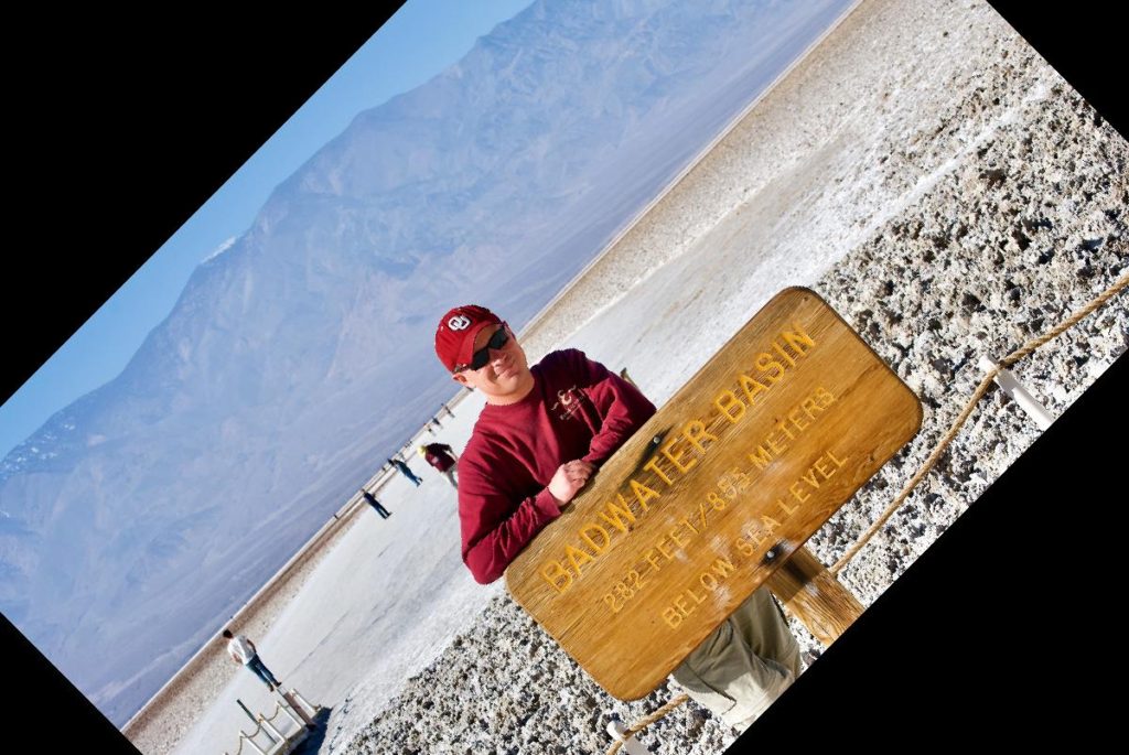 Badwater Basin photo rotated 45 degrees counter-clockwise using Python Pillow
