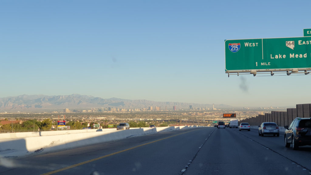 View of Las Vegas from the freeway on my road trip to Oregon during the COVID-19 pandemic