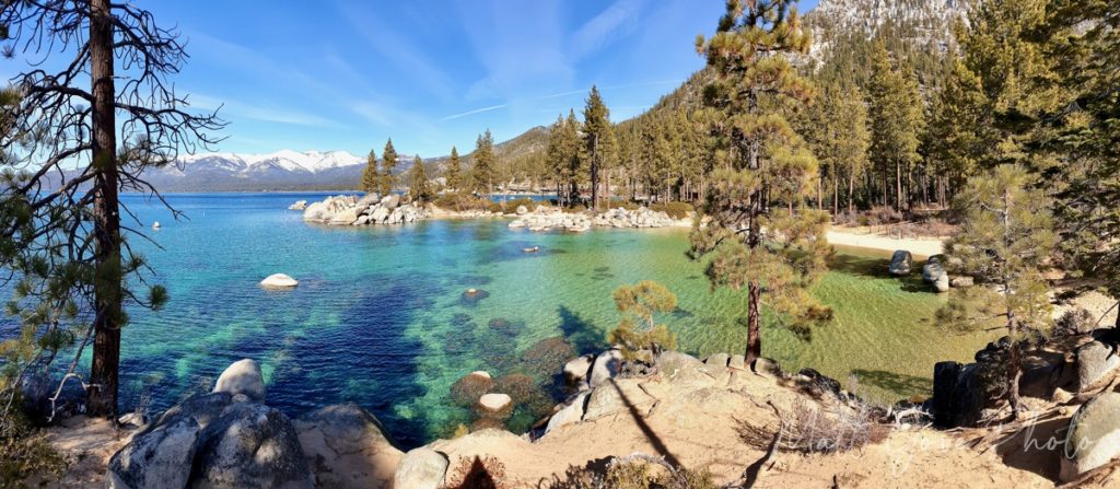 Crystal clear waters in one of the many lagoons on the shores of Lake Tahoe