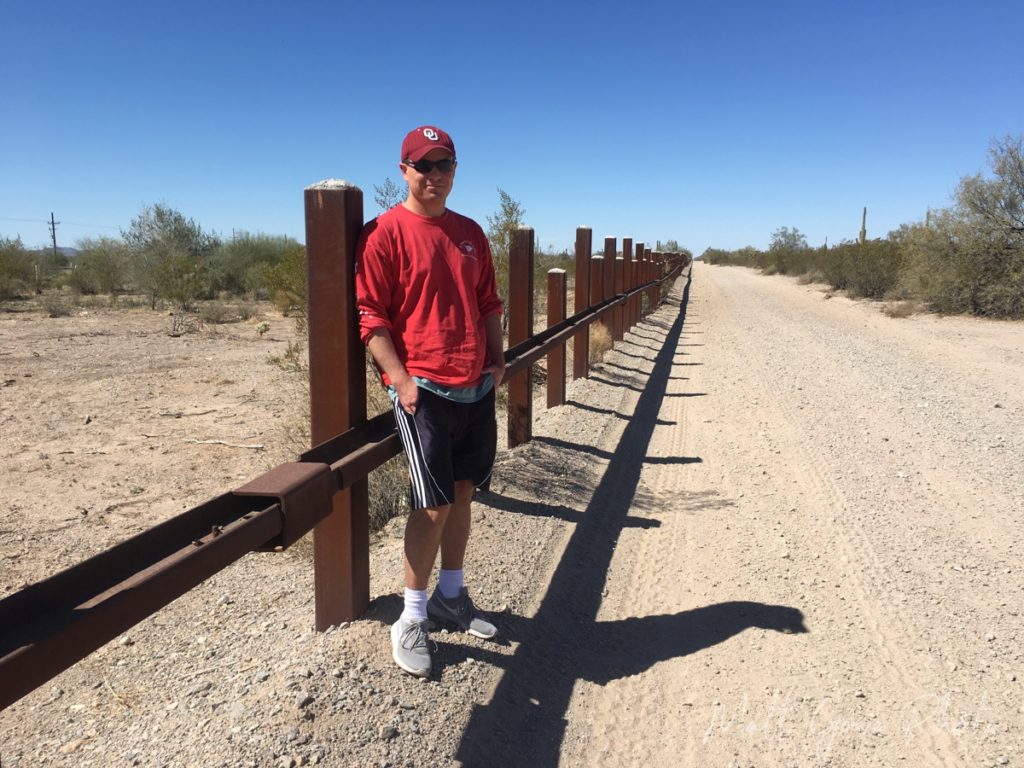 At the US-Mexico border in Organ Pipe Cactus National Monument, Arizona