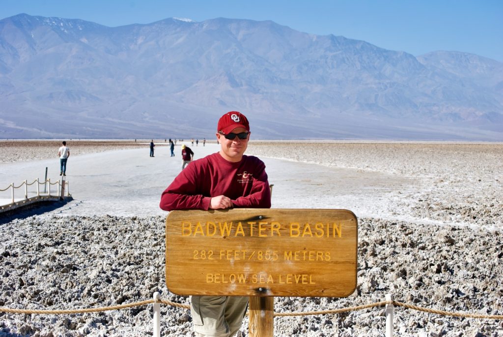 Standing at Badwater Basin on a photography adventure to Death Valley National Park