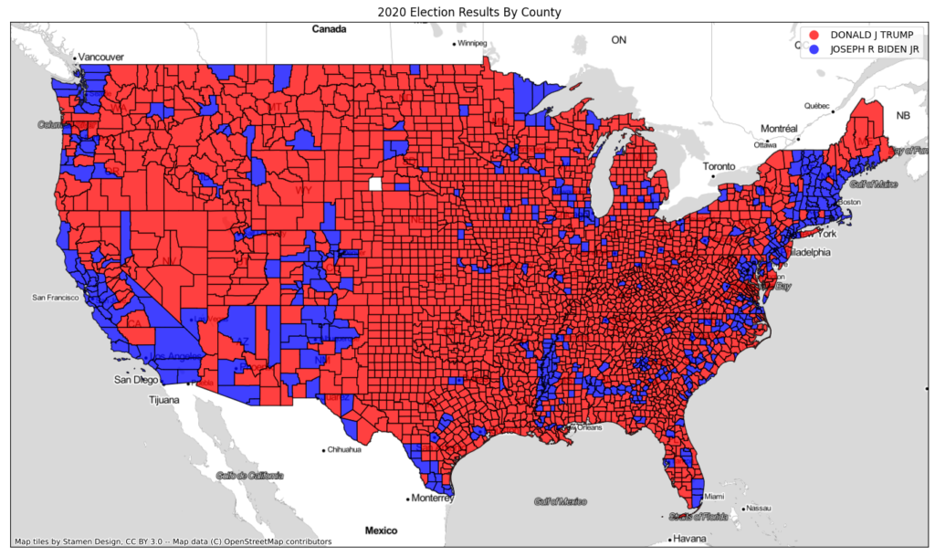 2020 Election Results by County Can be Misleading