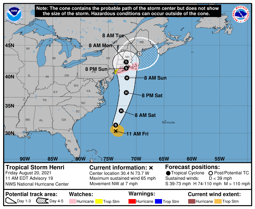 National Hurricane Center Cone of Uncertainty
