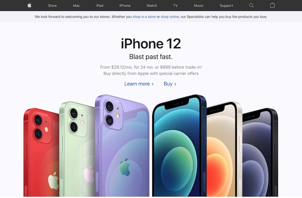 Hero image on the Apple home page