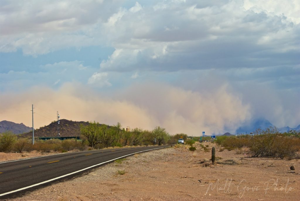 A haboob overtakes mountains near Organ Pipe Cactus National Monument, Arizona