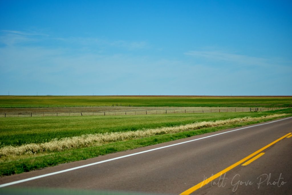 Oklahoma landscape under blue skies, void of any weather