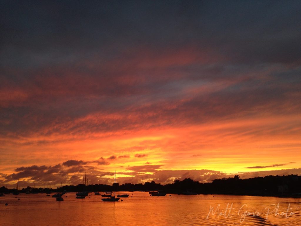 Fall colors in the sky in Woods Hole, MA