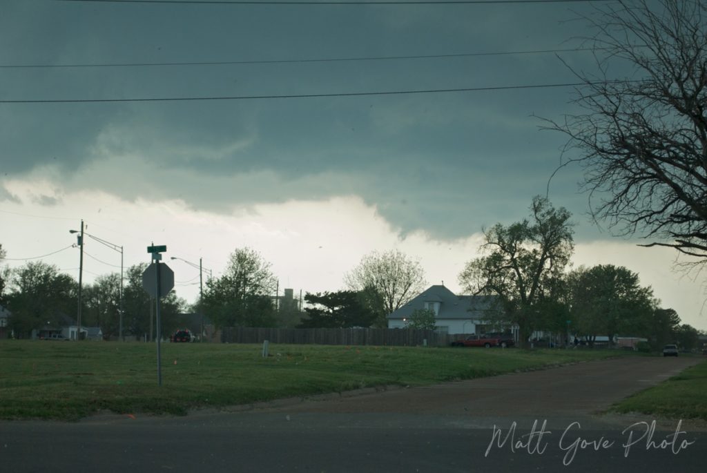 A tornadic supercell cycles overhead as I wait at a jumping off point for storm chasing in Oklahoma